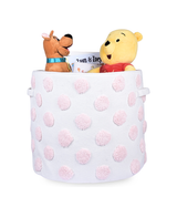 PomPom Round Storage Basket Pink (XL)