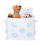 PomPom Rectangular Storage Basket Blue (M)