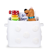PomPom Rectangular Storage Basket Beige (M)