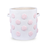 PomPom Round Storage Basket Pink (M)