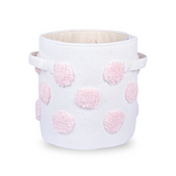 PomPom Round Storage Basket Pink (S)