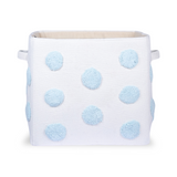 PomPom Rectangular Storage Basket Blue (L)