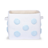 PomPom Rectangular Storage Basket Blue (M)