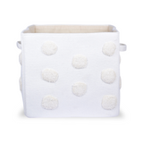 PomPom Rectangular Storage Basket Beige (L)