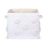 PomPom Rectangular Storage Basket Beige (M)