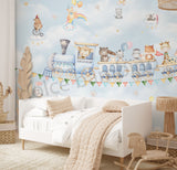 Watercolor Animals Train