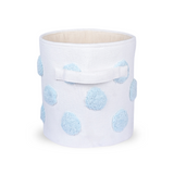 PomPom Round Storage Basket Blue (S)