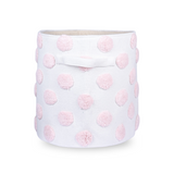 PomPom Round Storage Basket Pink (L)