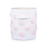 PomPom Round Storage Basket Pink (M)