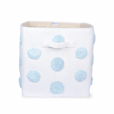 PomPom Rectangular Storage Basket Blue (L)