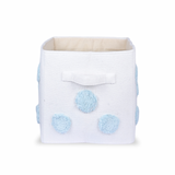 PomPom Rectangular Storage Basket Blue (M)