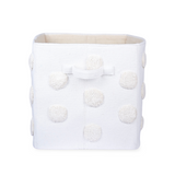 PomPom Rectangular Storage Basket Beige (L)