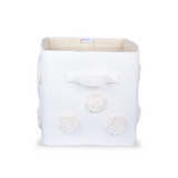 PomPom Rectangular Storage Basket Beige (M)