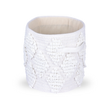 Woven Treasure Round Storage Basket Beige (M)