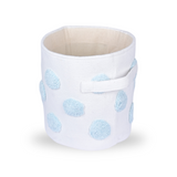 PomPom Round Storage Basket Blue (S)