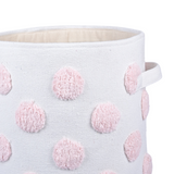 PomPom Round Storage Basket Pink (M)