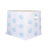 PomPom Rectangular Storage Basket Blue (L)