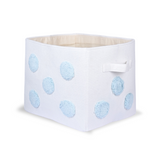 PomPom Rectangular Storage Basket Blue (M)