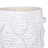 Woven Treasure Round Storage Basket Beige (M)