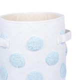 PomPom Round Storage Basket Blue (S)