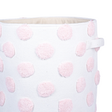 PomPom Round Storage Basket Pink (L)