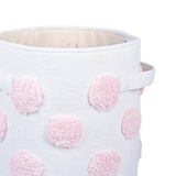 PomPom Round Storage Basket Pink (S)
