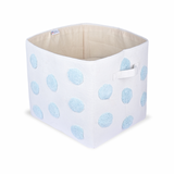 PomPom Rectangular Storage Basket Blue (L)