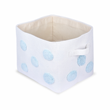 PomPom Rectangular Storage Basket Blue (M)