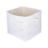 PomPom Rectangular Storage Basket Beige (L)