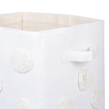 PomPom Rectangular Storage Basket Beige (M)