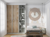 A hand-drawn cartoon image of a lion on a wall mural, designed for use in children's room decor.