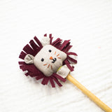 LION WITH WOOL MANE ON STICK