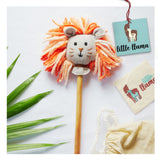 LION WITH WOOL MANE ON STICK