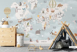 Nordic Fun World Map - Blue