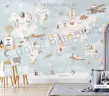 Nordic Fun World Map - Blue