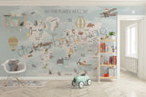 Nordic Fun World Map - Blue