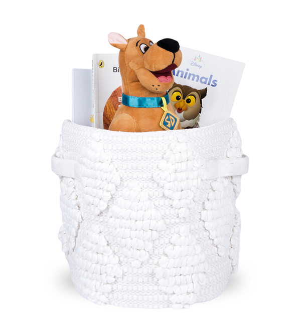 Woven Treasure Round Storage Basket Beige (S)