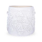Woven Treasure Round Storage Basket Beige (L)
