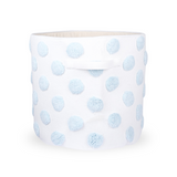 PomPom Round Storage Basket Blue (XL)