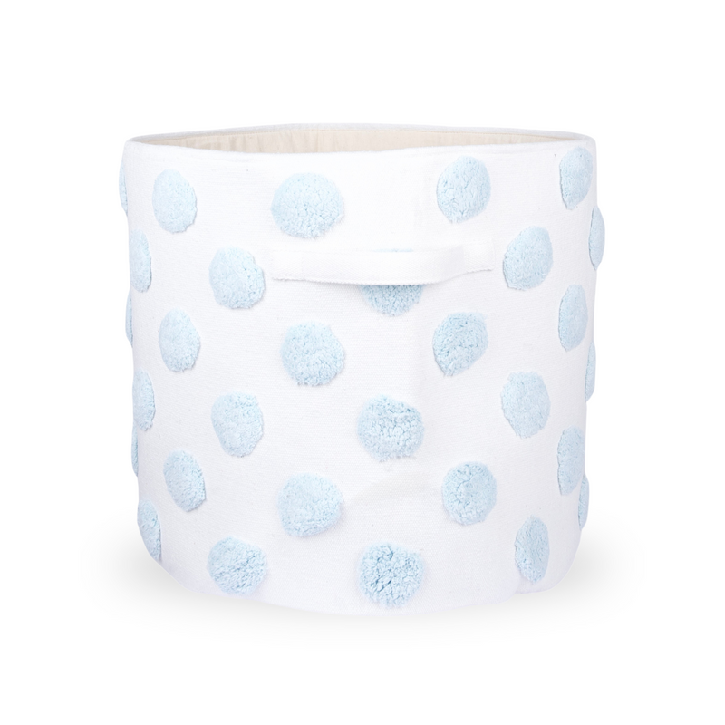 PomPom Round Storage Basket Blue (XL)