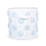 PomPom Round Storage Basket Blue (M)