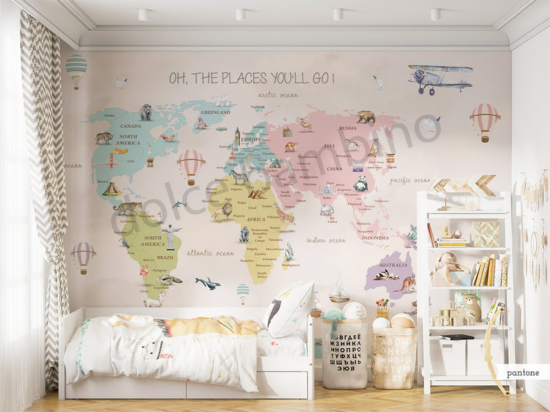 Big Kid Multicolor World Map