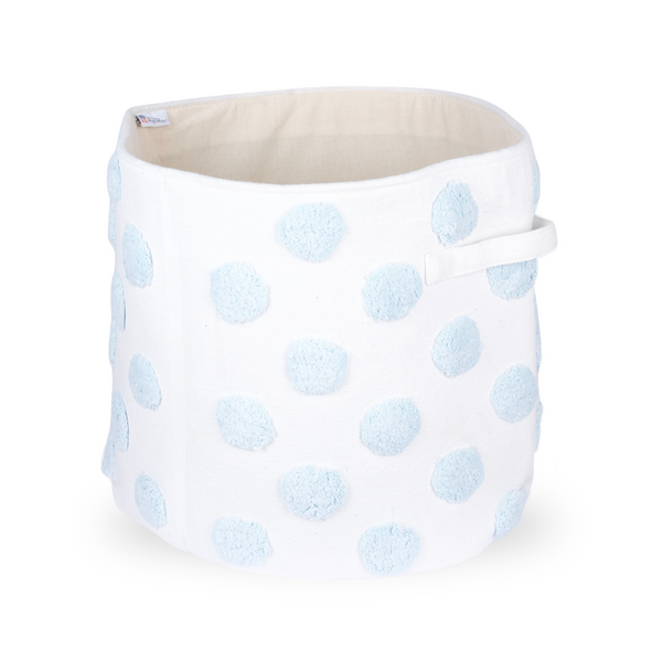 PomPom Round Storage Basket Blue (XL)