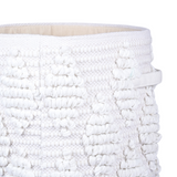 Woven Treasure Round Storage Basket Beige (L)