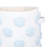 PomPom Round Storage Basket Blue (M)