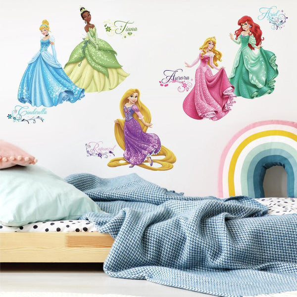 DISNEY PRINCESS ROYAL DEBUT WALL DECALS WITH GLITTER