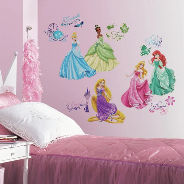 DISNEY PRINCESS ROYAL DEBUT WALL DECALS WITH GLITTER