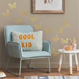 GOLD BUTTERFLY PEEL AND STICK WALL DECALS