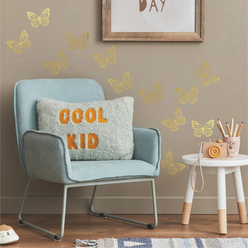 GOLD BUTTERFLY PEEL AND STICK WALL DECALS