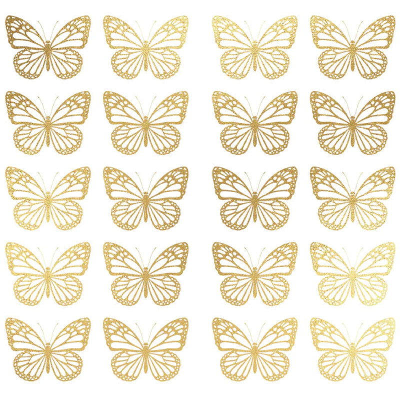 GOLD BUTTERFLY PEEL AND STICK WALL DECALS